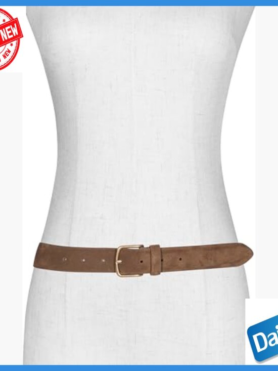 1.25 Inch Suede Feather Edge Belt, Women\'s Casual Fashion Accessory main image 4